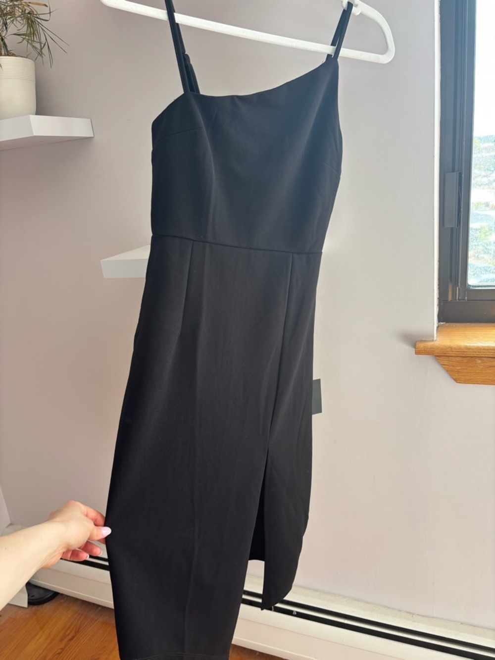 Lulu's Black Asymmetrical Midi Dress